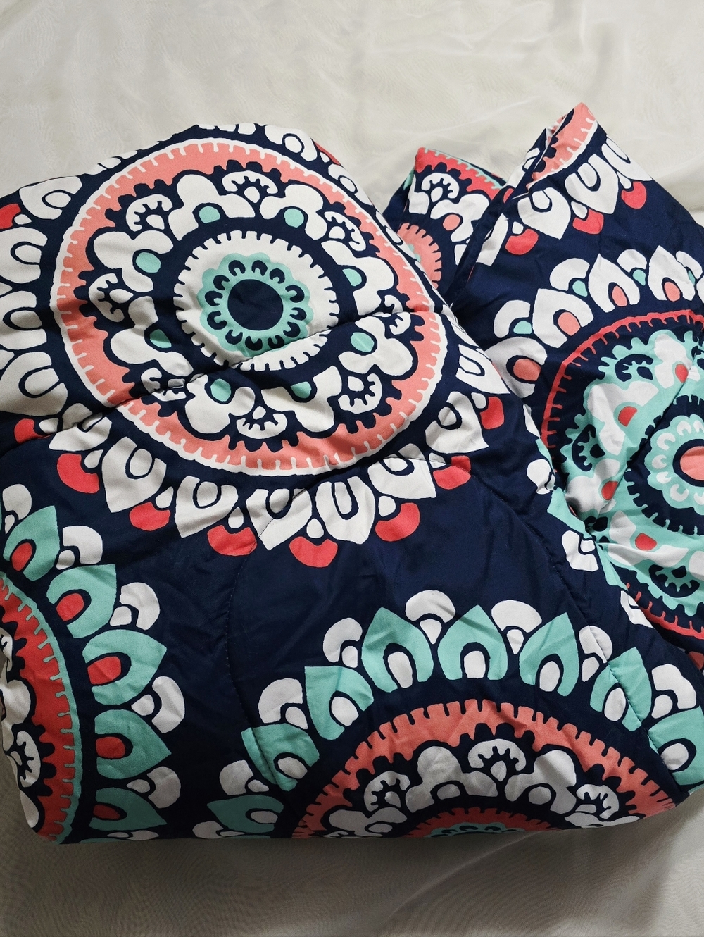 Mainstays Twin Blue Mandala Floral Comforter Blue Pink Teal Aqua